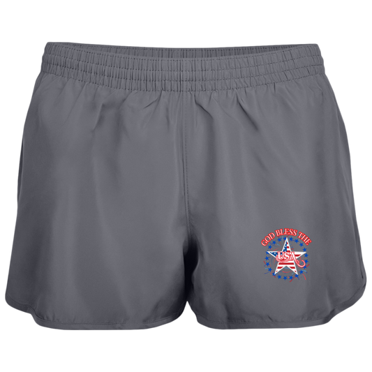 Ladies'  Running Shorts | God Bless The USA
